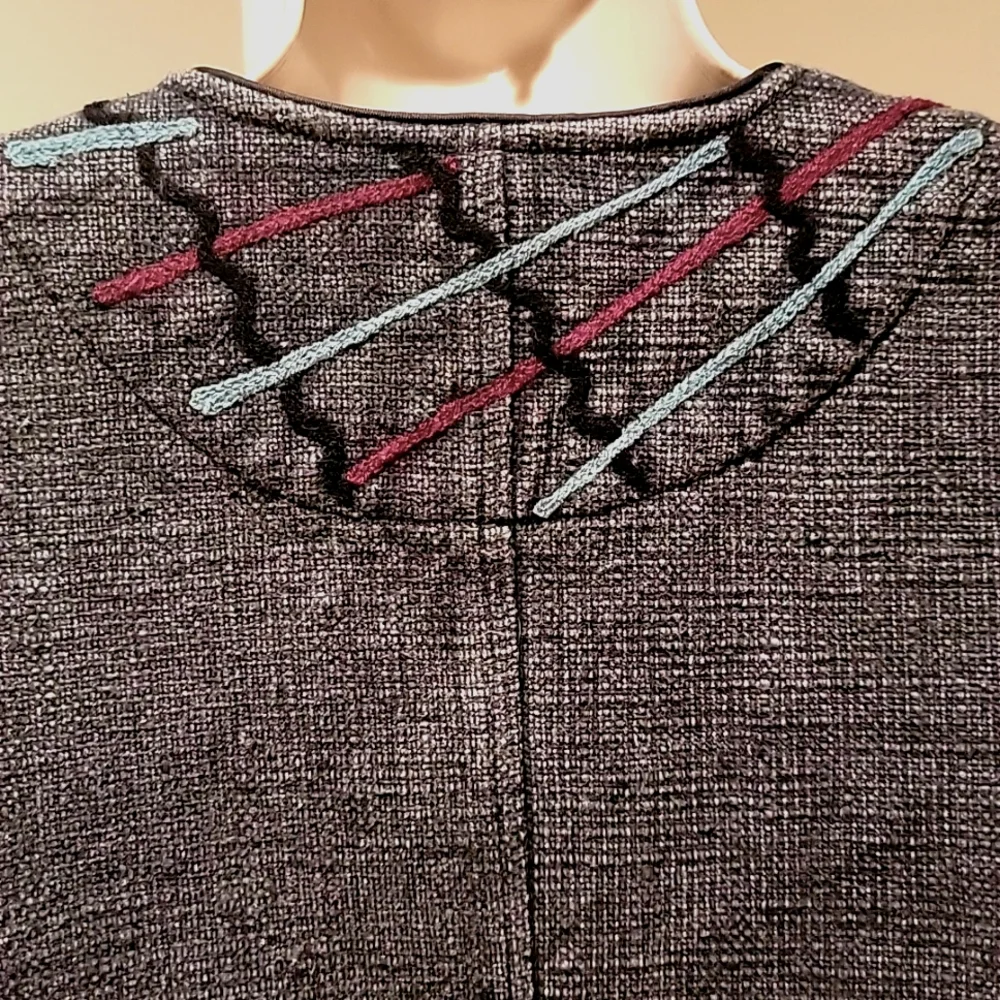 PASLEY & SAGE MIXED TEXTILE EMBROIDERED BOHO FABRIC JACKET - Picture 6 of 13